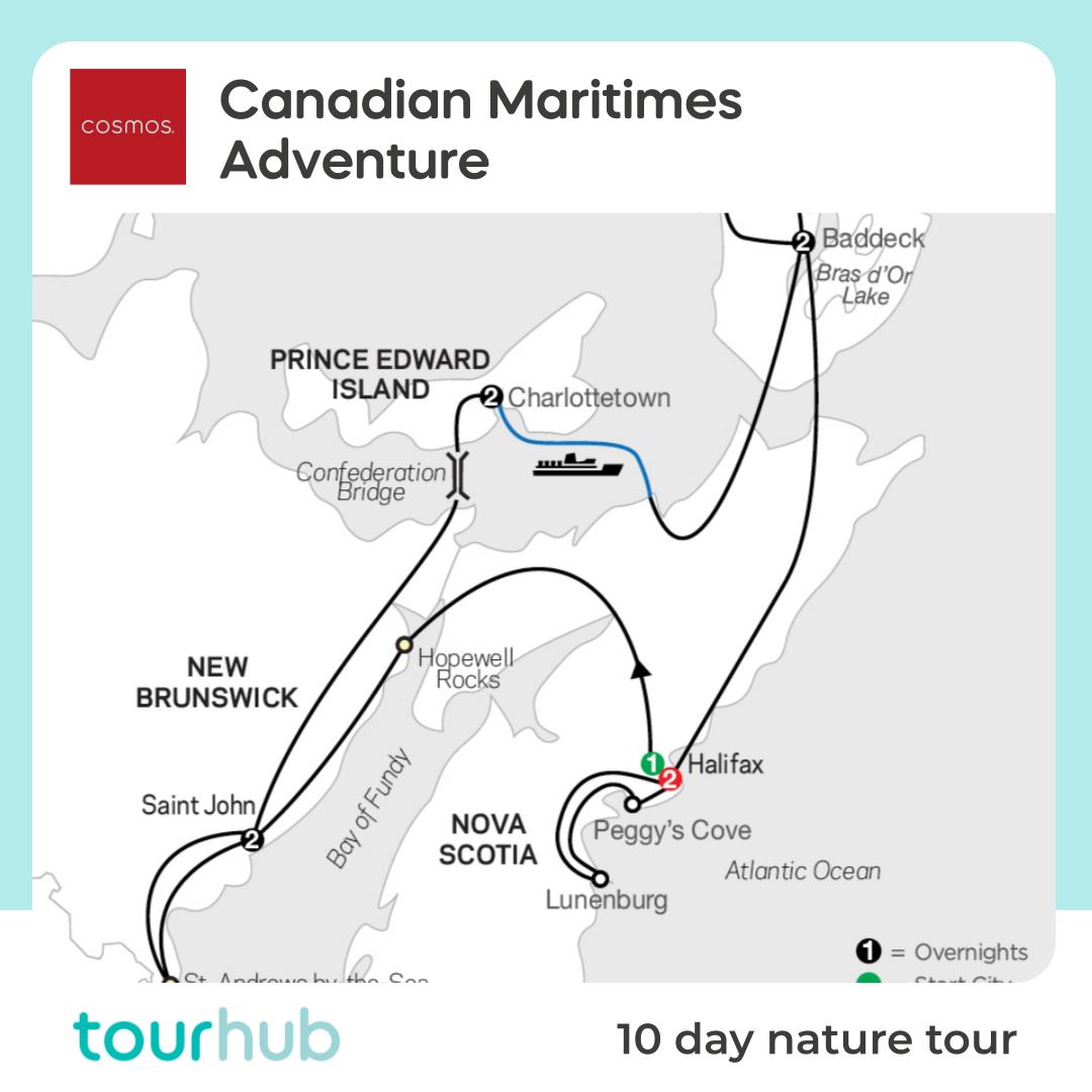 ルート Tour | Canadian Maritimes Adventure | Cosmos | 8350-2027